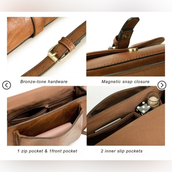 Afkomst Vegan Faux Leather Crossbody Bag Purse - Picture 6 of 16